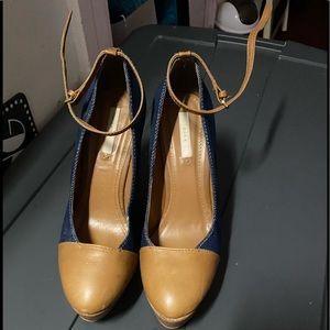 Zara wedges denim detail